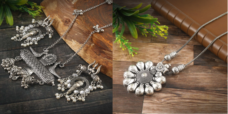 Elevate Rakshabandhan with exquisite pendant necklaces, perfect for gifting your sister. Add elegance and sentiment to her collection with these stylish accessories.