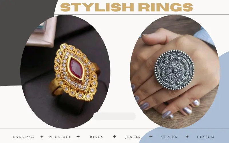 Artificial rings for Rakhi, including impressive cocktail rings that enhance celebrations, stackable rings for a trendy look, and sleek statement rings that add a rebellious character to any outfit.